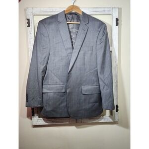 Linea Uomo Mens 40S Grey 100% Wool Modern Fit 2-Button Blazer Sport Coat